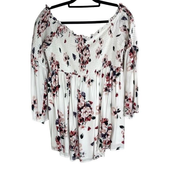 Torrid Modal Lace-up Smocked Off-Shoulder Top Size 2X - Picture 3 of 10